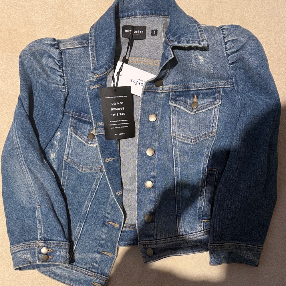 Retrofete Puff Sleeve Denim Jacket
